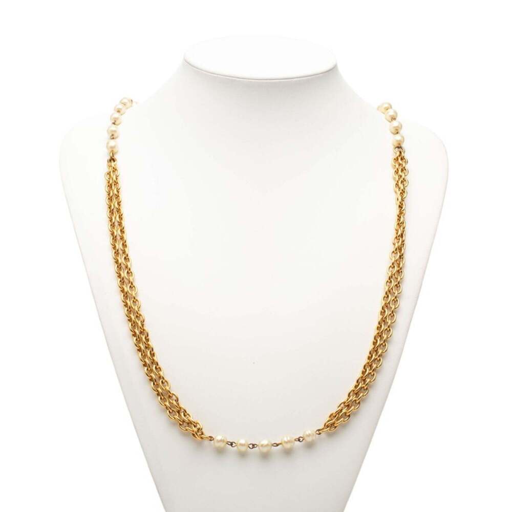 CHANEL Authentic Gold Pearl Necklace
